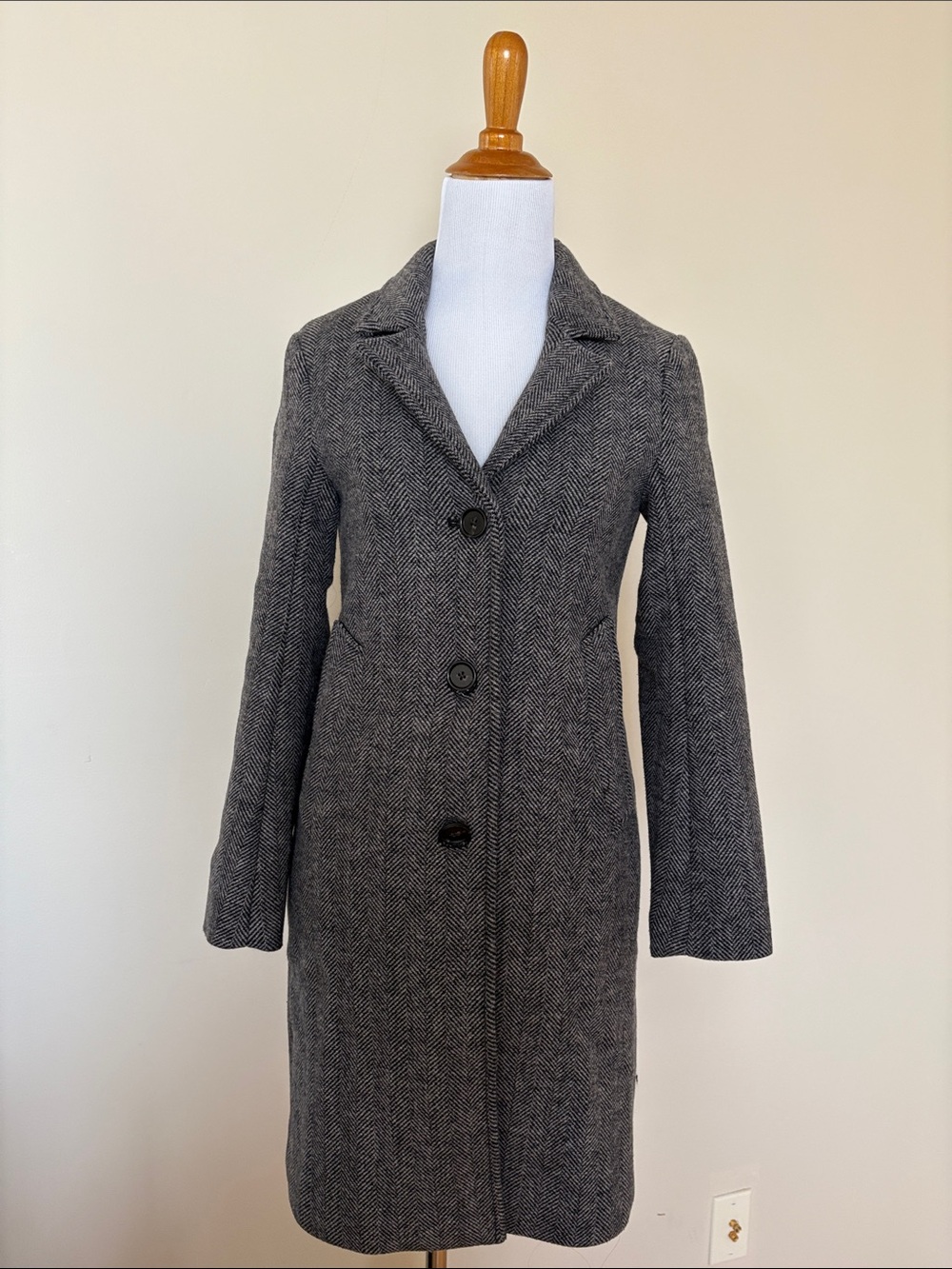 Abercrombie & Fitch Herringbone Wool Dad Coat